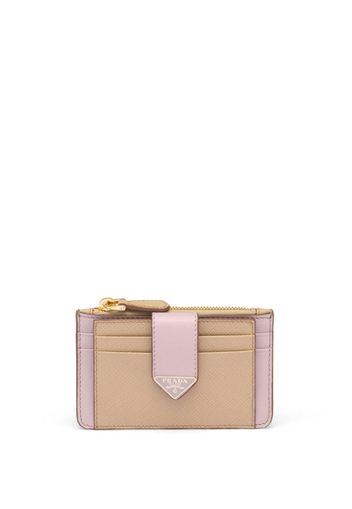 Prada leather logo-detail card holder - Nude