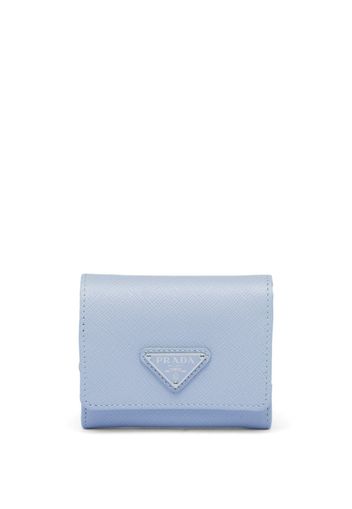 Prada triangle-logo Saffiano leather wallet - Blau