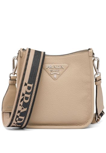 Prada mini logo-plaque shoulder bag - Nude