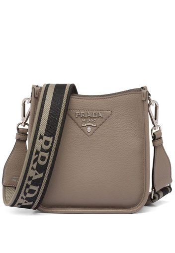 Prada mini logo-plaque shoulder bag - Grau