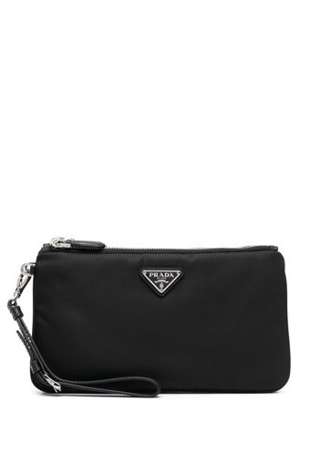 Prada Re-Nylon partitioned clutch - Schwarz