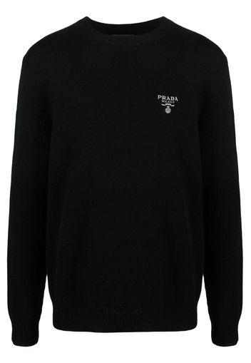 Prada logo-print cashmere sweatshirt - Schwarz