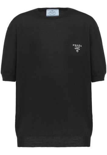 Prada Pullover mit Logo-Stickerei - Schwarz