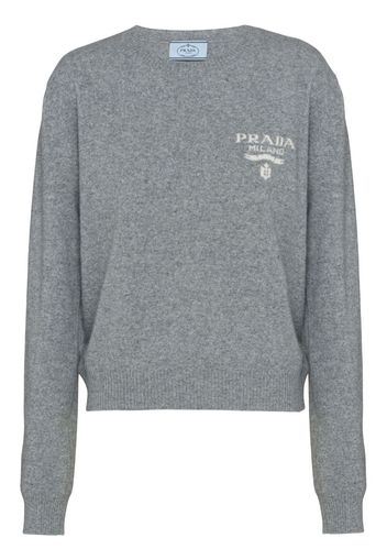 Prada Intarsien-Kaschmirpullover - Grau