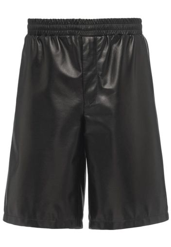 Prada triangle-logo leather shorts - Schwarz