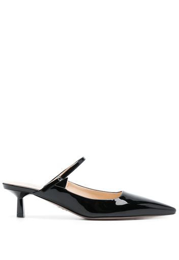 Prada 50mm kitten-heel patent-leather mules - Schwarz