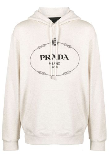 Prada Hoodie mit Logo-Print - Nude