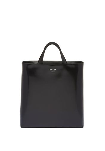 Prada Shopper mit Logo-Print - Schwarz