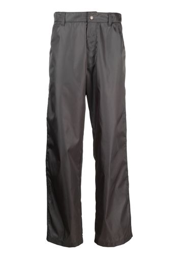 Prada triangle-logo straight-leg trousers - Grau