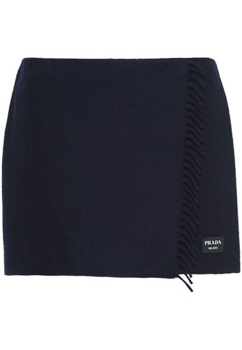 Prada fringed cashmere miniskirt - Blau