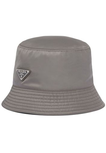 Prada Re-Nylon logo-plaque bucket hat - Grau