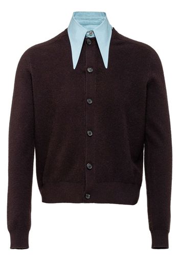 Prada layered cashmere cardigan - Braun