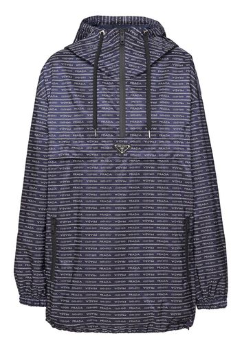 Prada triangle-logo printed raincoat - Blau