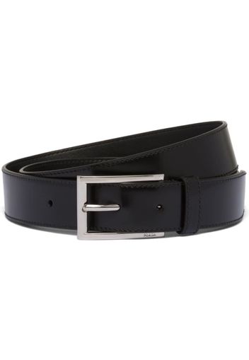 Prada engraved-logo buckle leather belt - Schwarz