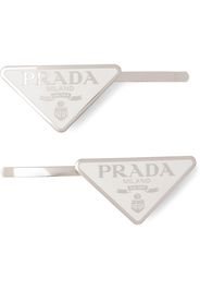 Prada Haarspangen mit Logo - Weiß