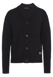 Prada Cardigan mit Logo-Patch - Schwarz