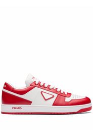 Prada triangle logo-patch low-top sneakers - Weiß