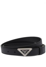 Prada logo-buckle Saffiano leather belt - Schwarz