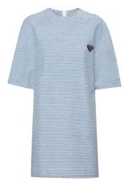 Prada striped short-sleeve denim dress - Blau