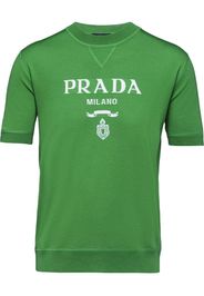 Prada intarsia logo knitted top - Grün