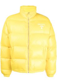 Prada Gefütterte Jacke mit Logo-Print - Gelb