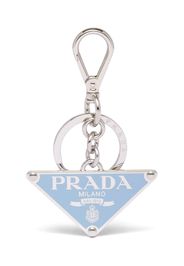 Prada logo-plaque clasp-fastening keyring - Silber