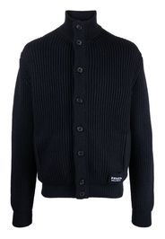 Prada ribbed-knit virgin-wool cardigan - Blau