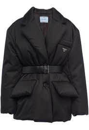 Prada padded belted jacket - Schwarz