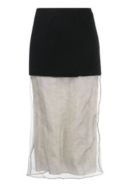 Prada semi-sheer midi skirt - Schwarz