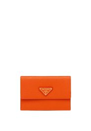 Prada logo saffiano leather briefcase - Orange