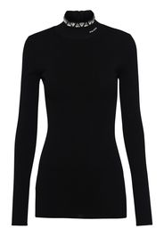 Prada crystal-embellished funnel-neck jumper - Schwarz