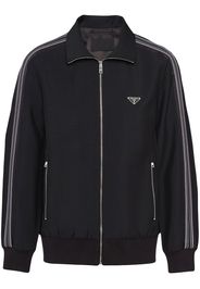 Prada triangle logo blouson jacket - Schwarz