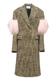 Prada Doppelreihiger Shearling-Mantel - Schwarz
