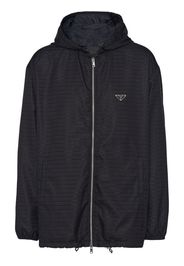 Prada Kapuzenjacke mit Logo-Print - Schwarz