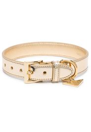 Prada logo-plaque polished pet collar - Gold