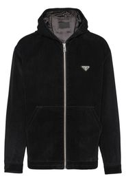 Prada triangle-logo zip-up hoodie - F0002 BLACK