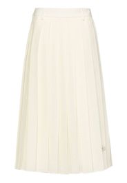 Prada pleated logo-patch midi skirt - Weiß