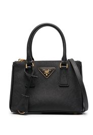 Prada logo-plaque tote bag - Schwarz