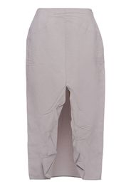 Prada triangle-logo high-waisted skirt - Grau