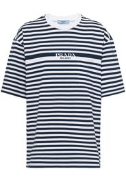 Prada striped logo-print T-shirt - Blau