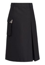 Prada triangle-logo midi cargo skirt - Schwarz