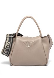 Prada logo-lettering top-handle bag - Nude