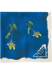 Prada floral-print twill scarf - Blau