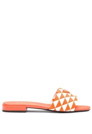 Prada Pantoletten mit Logo-Schild - Orange