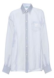 Prada sheer striped buttoned shirt - Blau