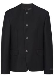 Prada collarless wool tailored jacket - Schwarz