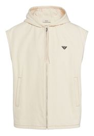 Prada Bull denim hoodie vest - Nude