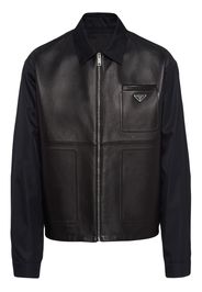 Prada Re-Nylon leather jacket - Schwarz