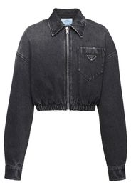 Prada denim blouson jacket - Schwarz