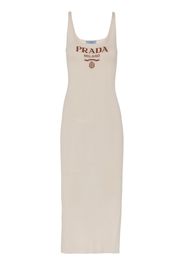 Prada Geripptes Midikleid - Nude